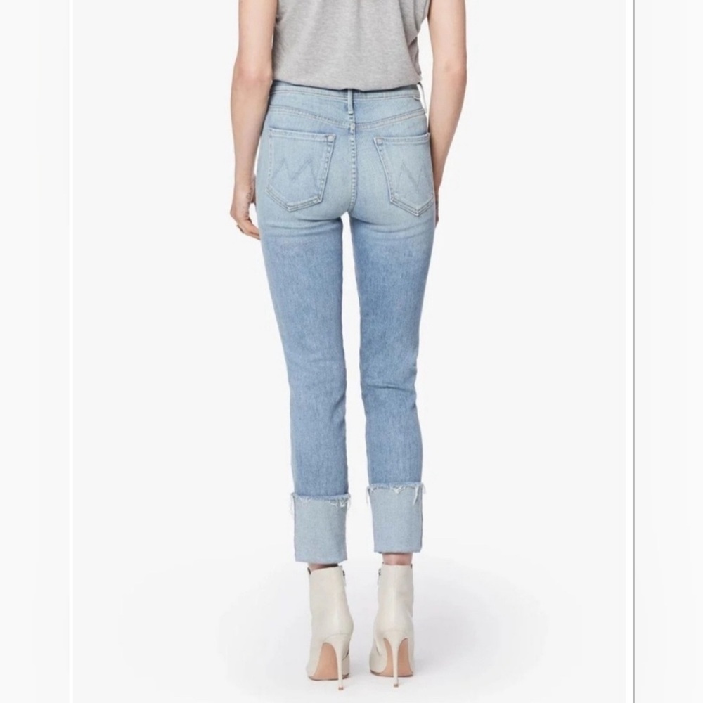 Mother The Pony Boy Ankle Fray Light Mapping It Out Wash Denim Jeans 27 View 2
